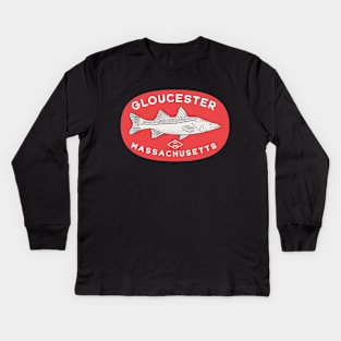 Gloucester Massachusetts Fishing Kids Long Sleeve T-Shirt